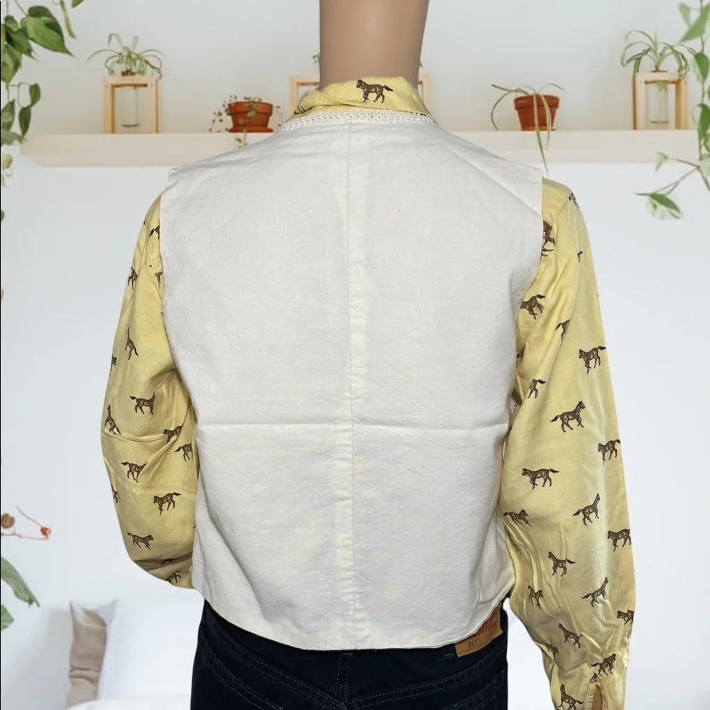 Vintage Handmade Cream Vest - Picture 4 of 15